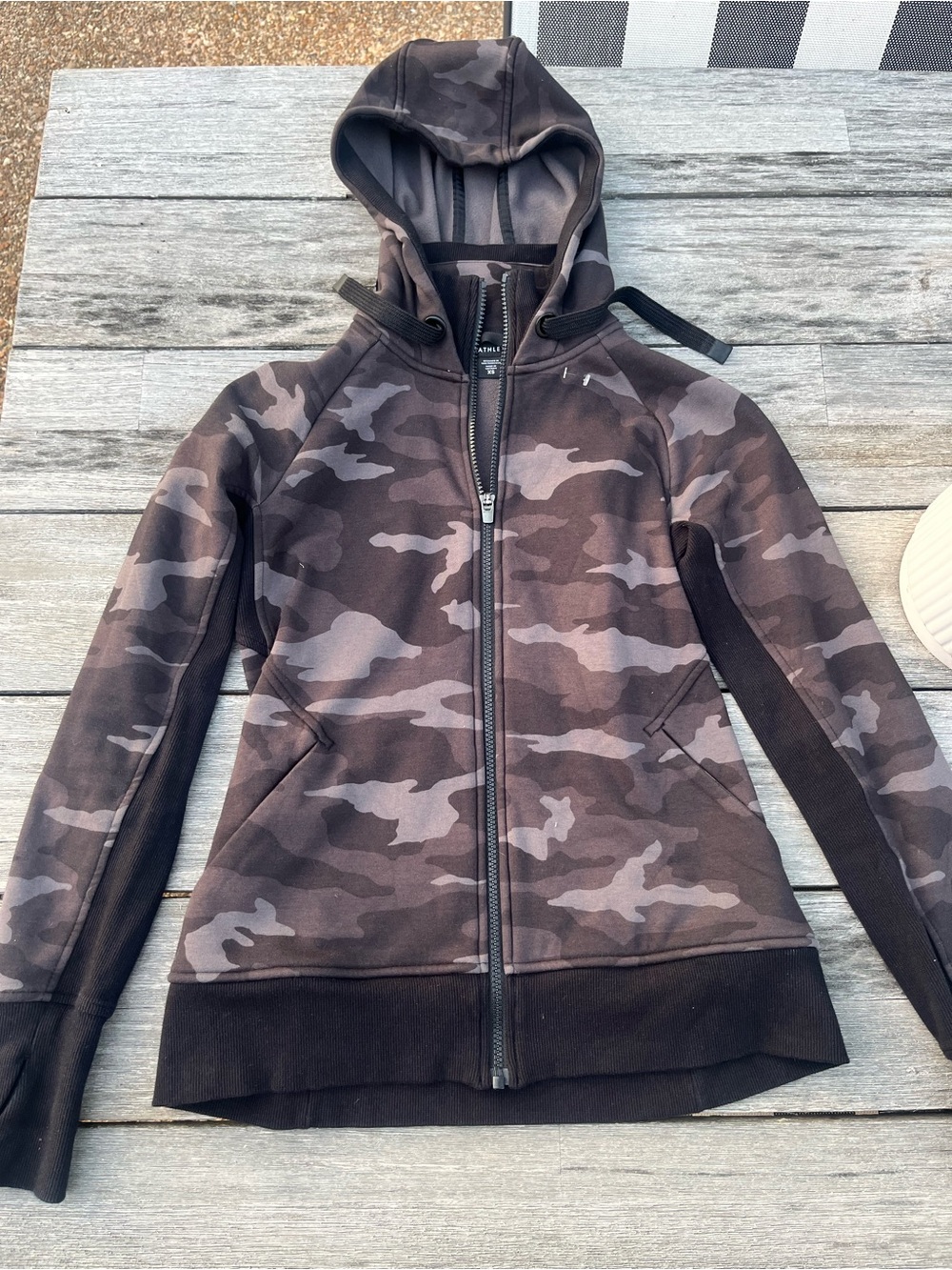 Athleta Camo Zip-Up Hoodie